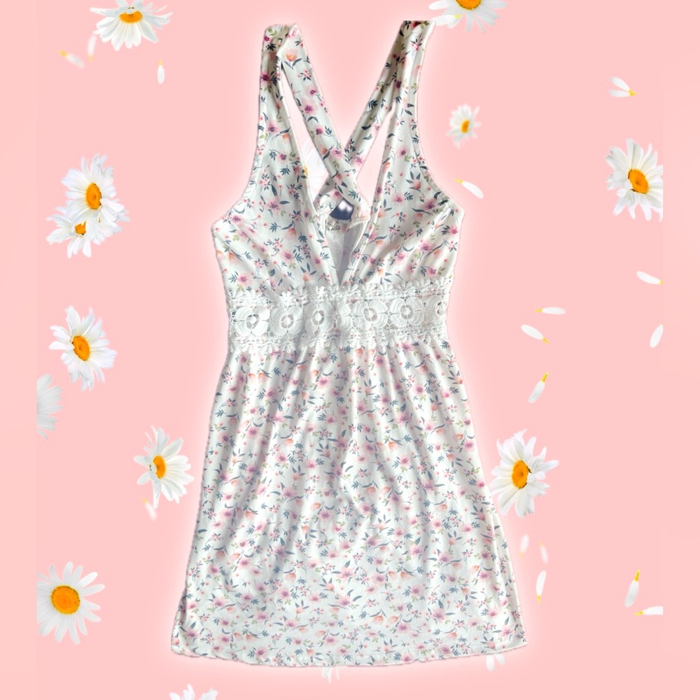 Love Squatted pink floral minidress - M